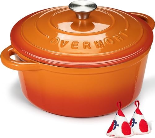 Overmont 26cm pumpkin enamel Dutch oven