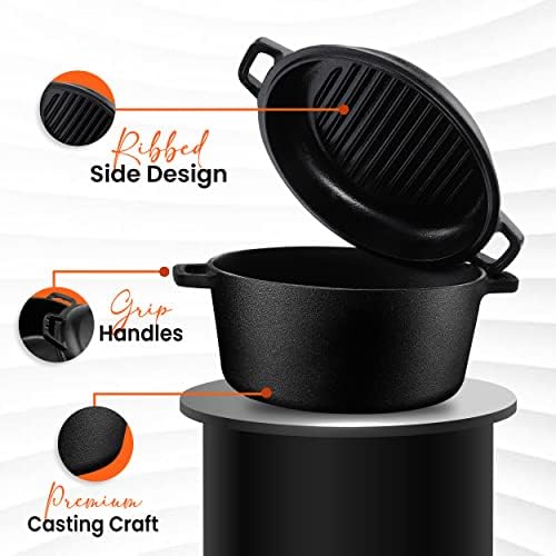 KICHLY 5-quart cast-iron Dutch oven combo